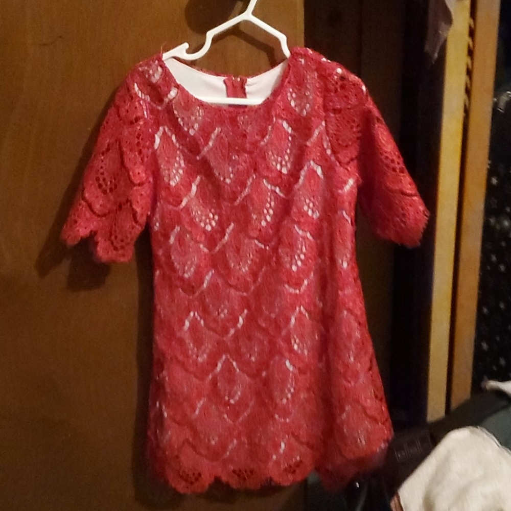 Kids red dress  worn once to father daughter dance